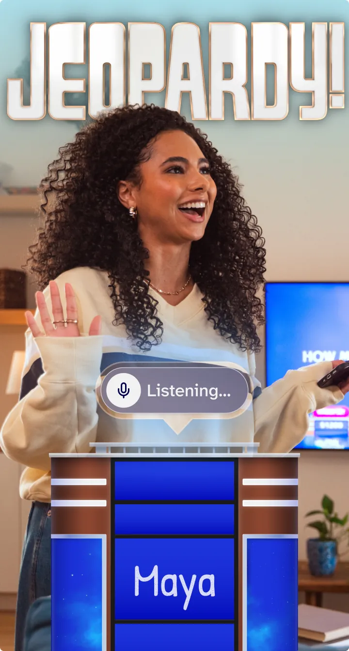 Step behind the podium and play Jeopardy! like never before.