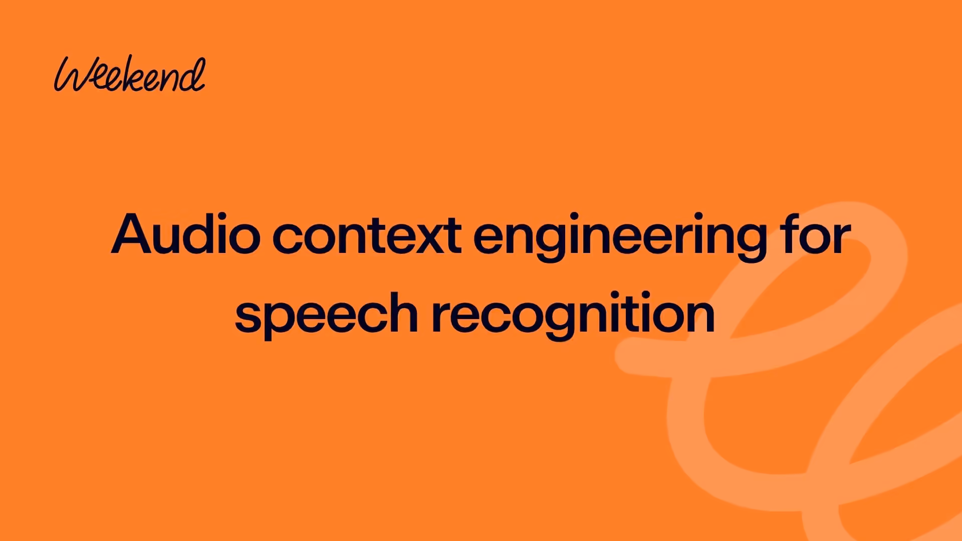 Audio context engineering for speech recognition