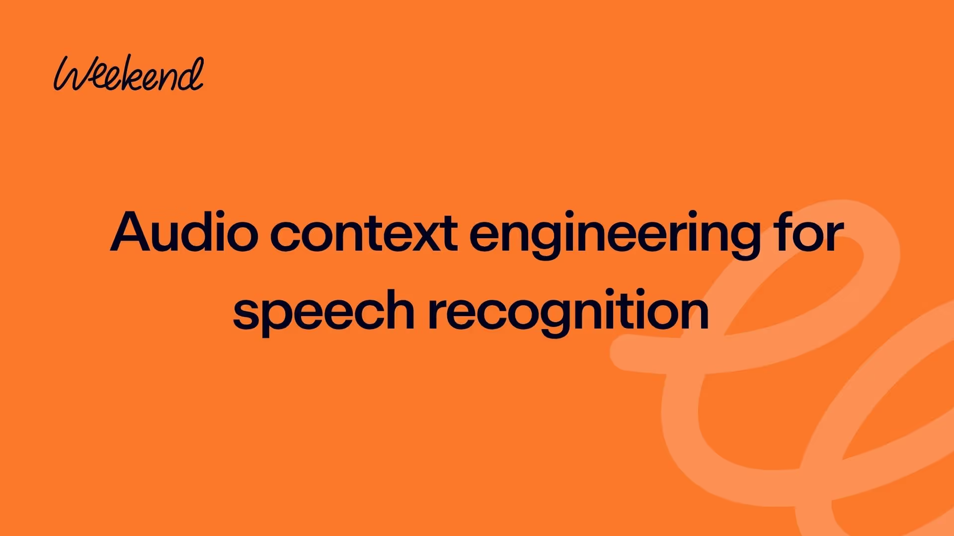 Audio context engineering for speech recognition