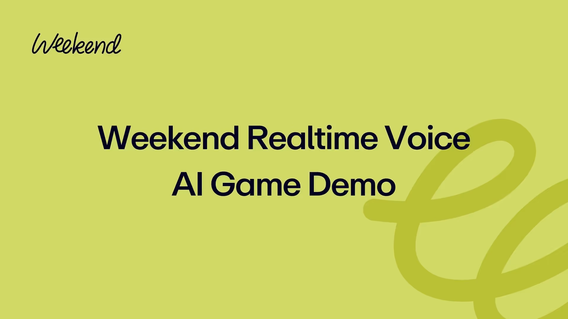 Weekend Realtime Voice AI Game Demo