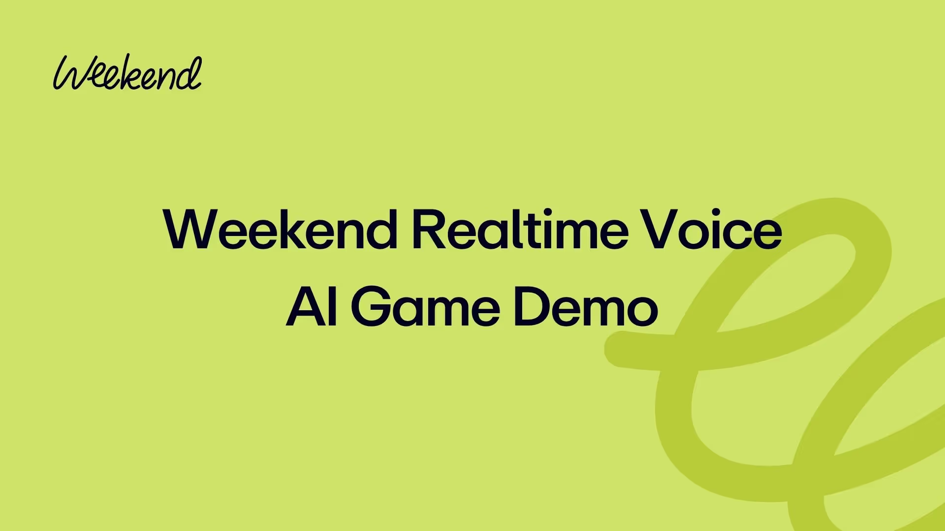 Weekend Realtime Voice AI Game Demo