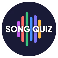 Circle logo with colorful vertical sound bars and the words Song Quiz in white on dark background.
