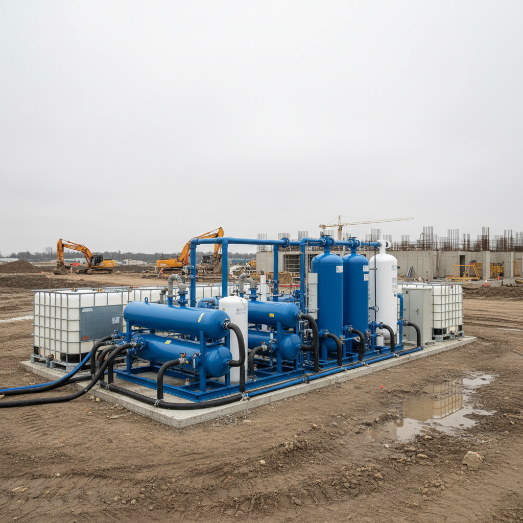 Modular on-site water treatment system with pressure vessels and tanks for PFAS treatment