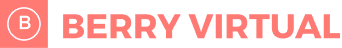White circular logo with letter B inside, followed by pink text reading 'BERRY VIRTUAL'.