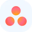 Three pink and orange gradient spheres arranged in a triangular pattern on a light blue background.