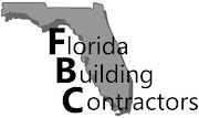 Logo with a gray silhouette of Florida and the letters F, B, C vertically aligned representing Florida Building Contractors.