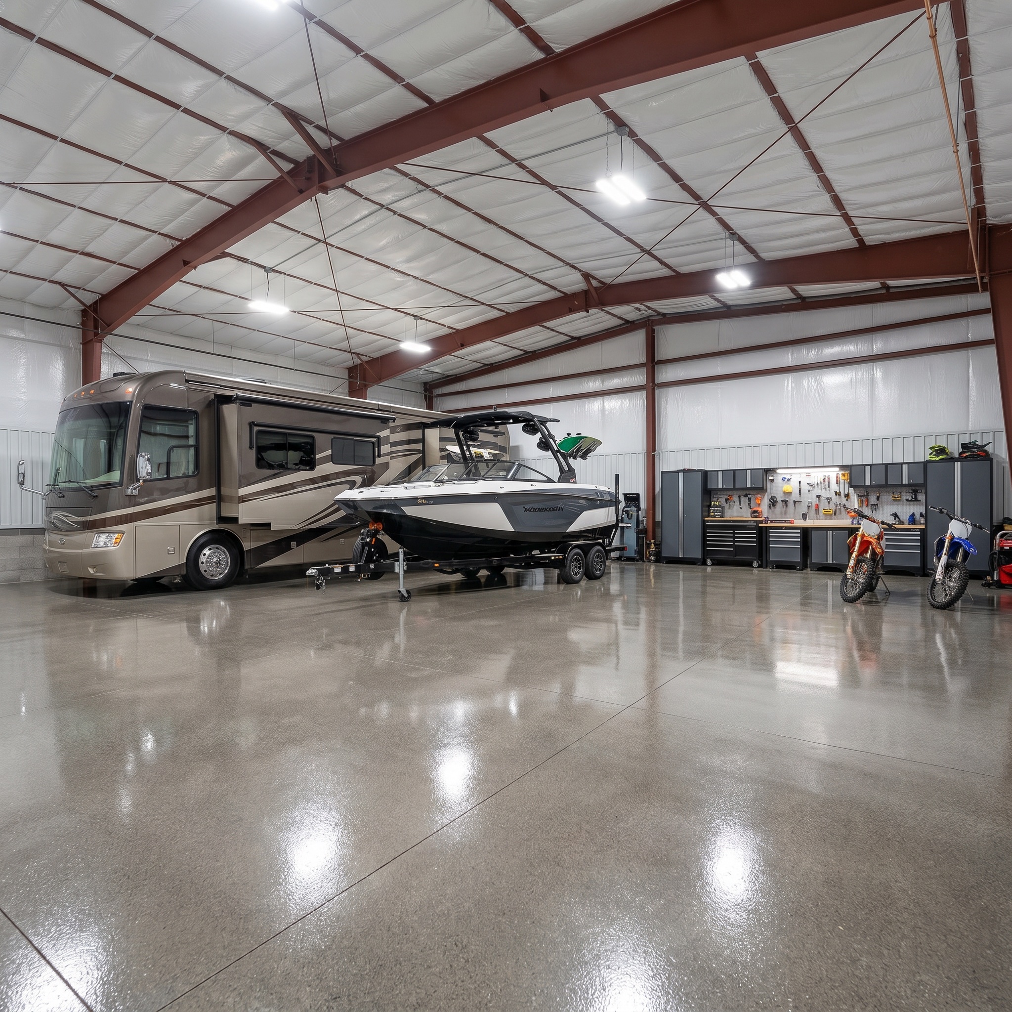 Premium flex unit storefront for RV and boat storage