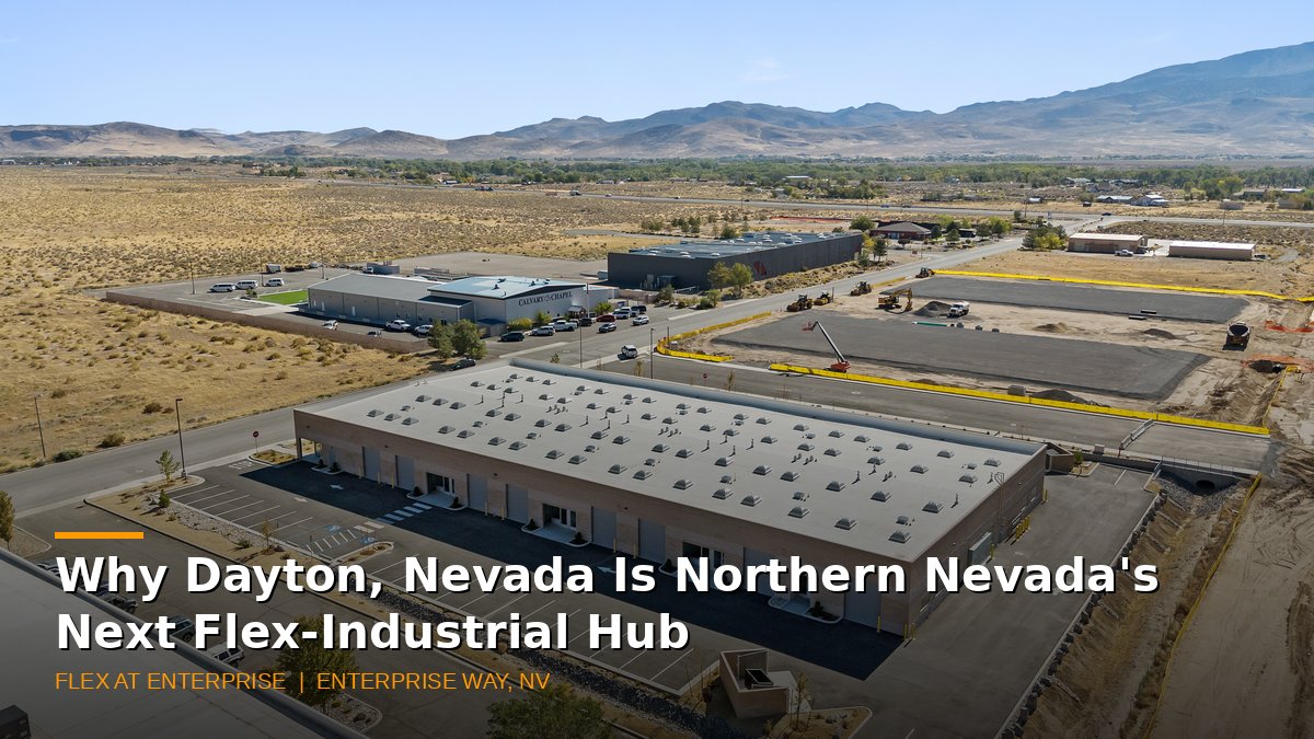 Aerial view of Flex at Enterprise flex-industrial complex in Dayton Nevada
