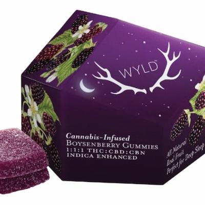 Wyld Boysenberry 1:1:1 CBD CBN THC Gummies