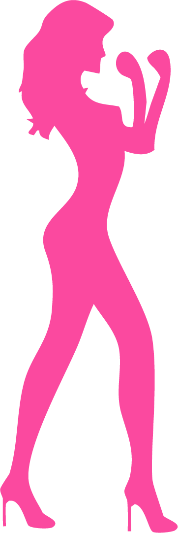 A pink Silhouette of a girl fighting