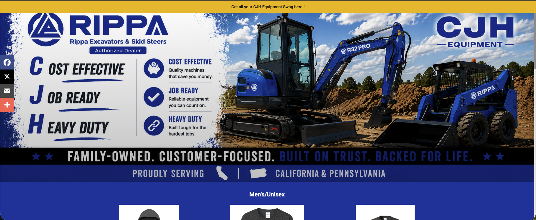 Screen shot of CJH's Home Screen hosted by Unissued Strength Print Works Home on Inksoft.