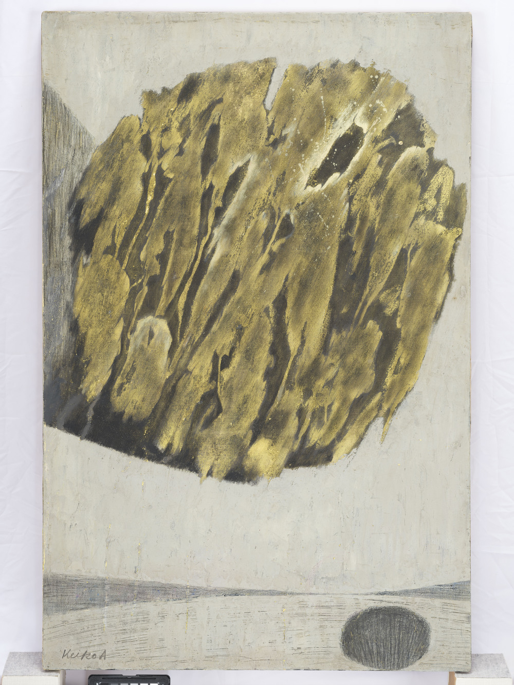 赤穴桂子「スペースにおける物体」1958年 Oil on canvas