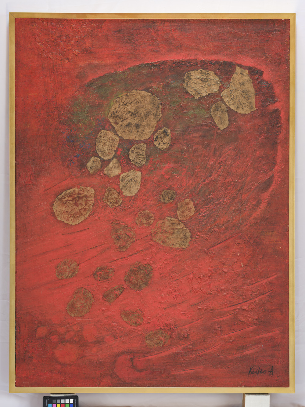 赤穴桂子「発生Ⅰ」1961年 Oil, paper on canvas