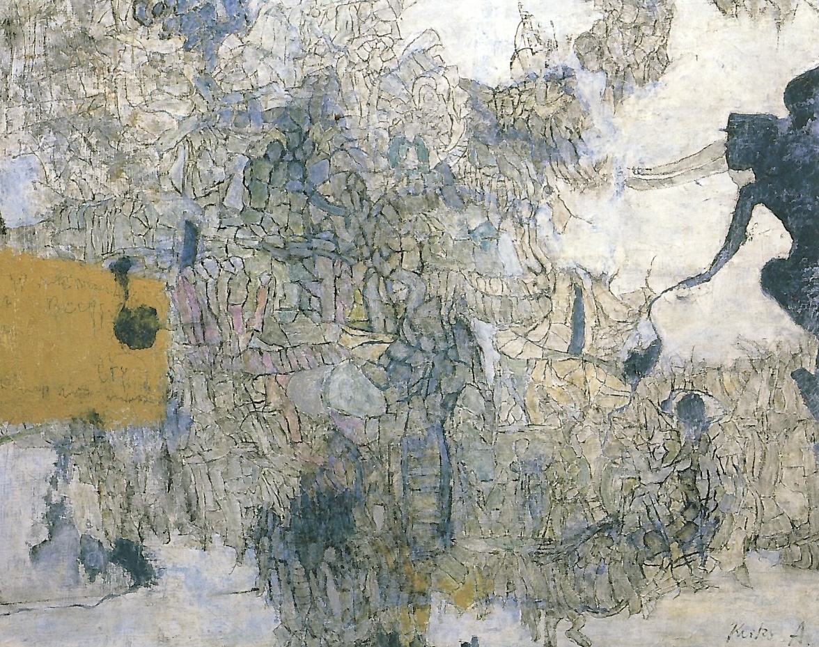 赤穴桂子「最後のローマン主義者—イェーツより—」1993年 Oil, foil and crayon on canvas
