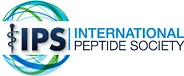 Logo of the International Peptide Society with a globe and molecular design.