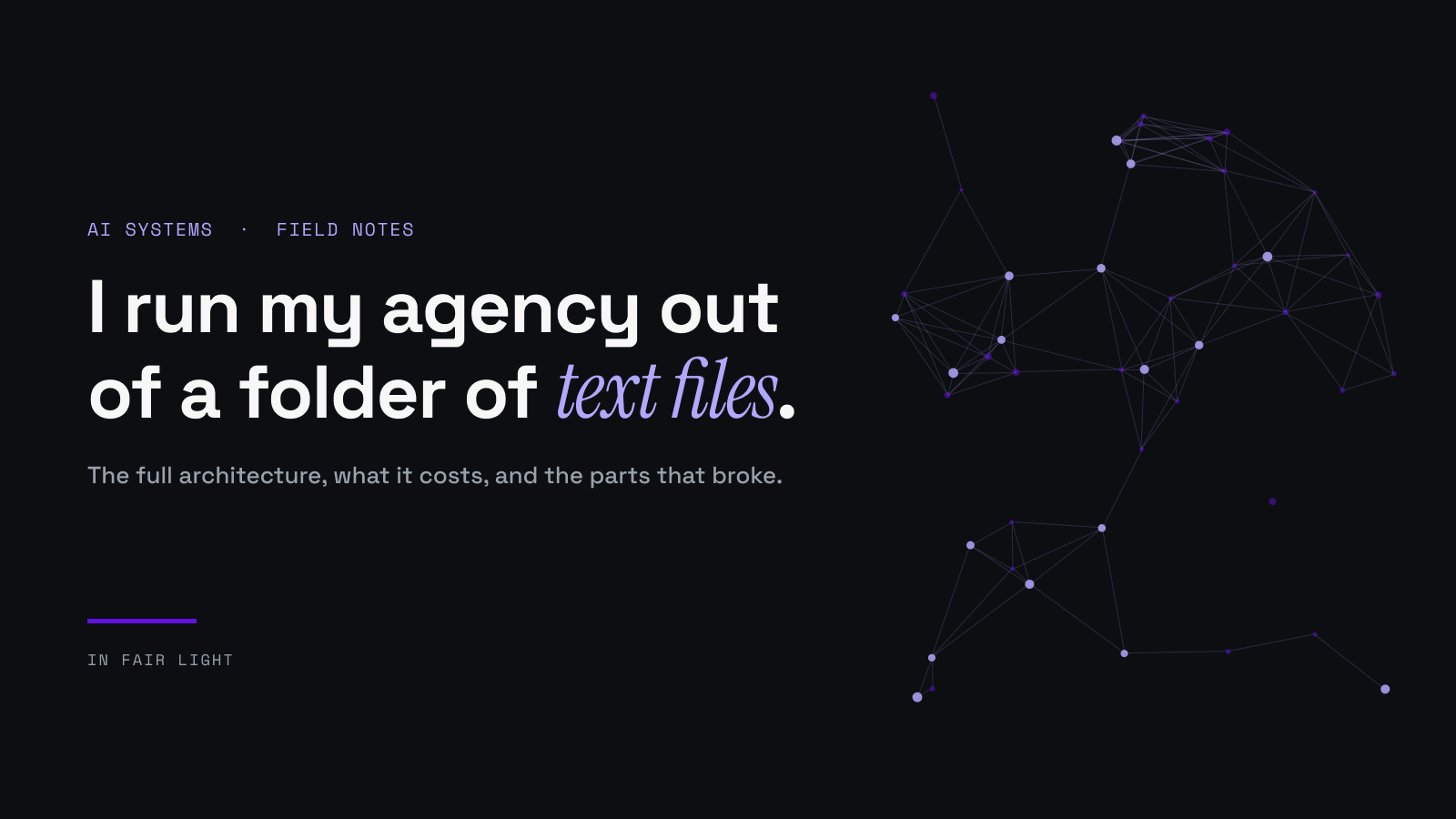 Cover graphic: I run my agency out of a folder of text files