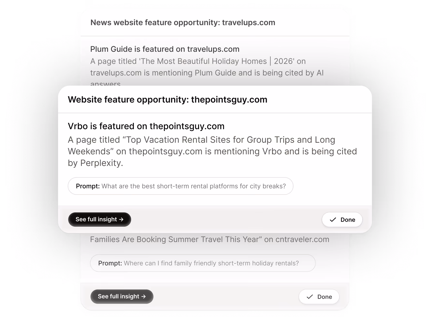 Web insight suggestions graphic