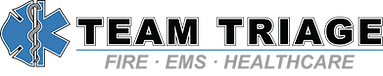 Medical emblem with caduceus next to the words 'TEAM TRIAGE' and tagline 'Fast - Easy - Professional'.