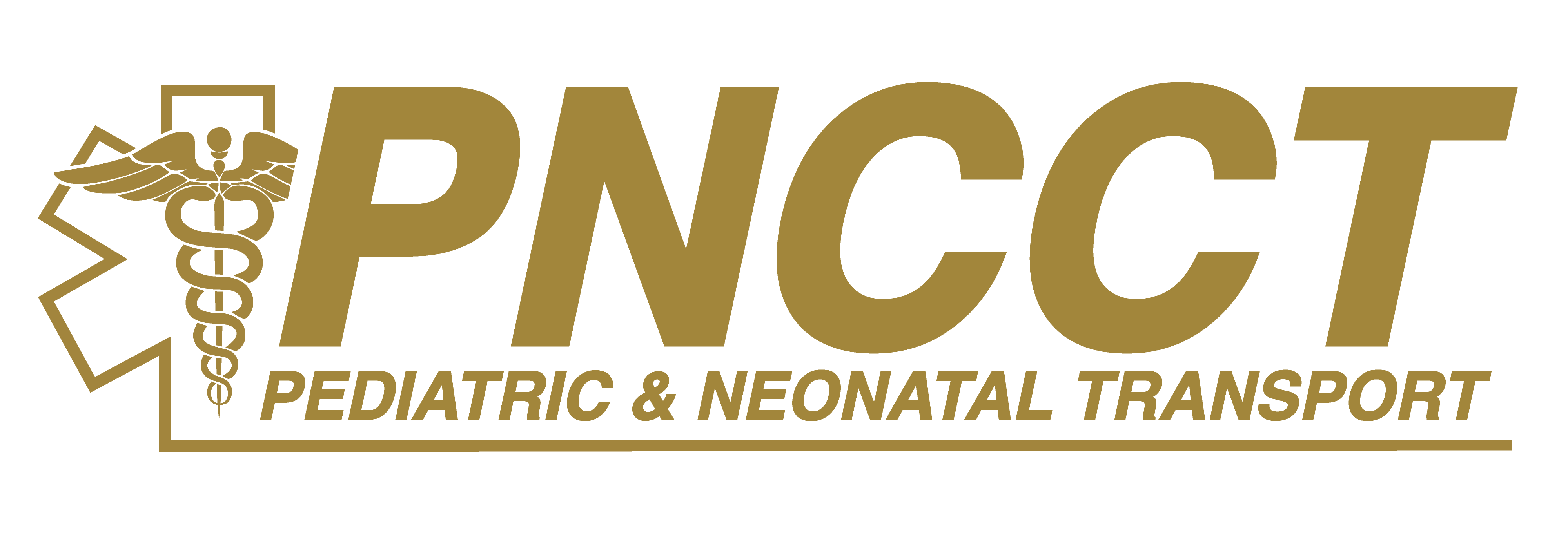 PNCCT logo with a medical star of life and caduceus symbol, text reads Pediatric & Neonatal Transport.