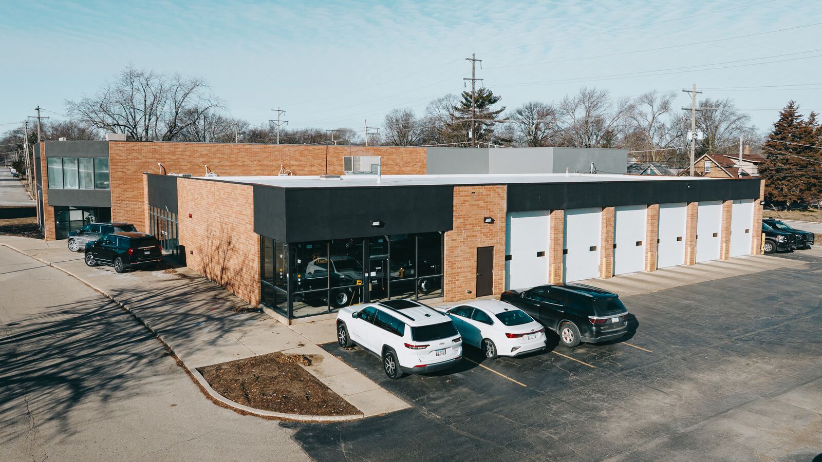 Aerial view of a Northwest Rescue station and ambulance fleet serving rural EMS coverage across Harvard, Ottawa, and surrounding Illinois communities.