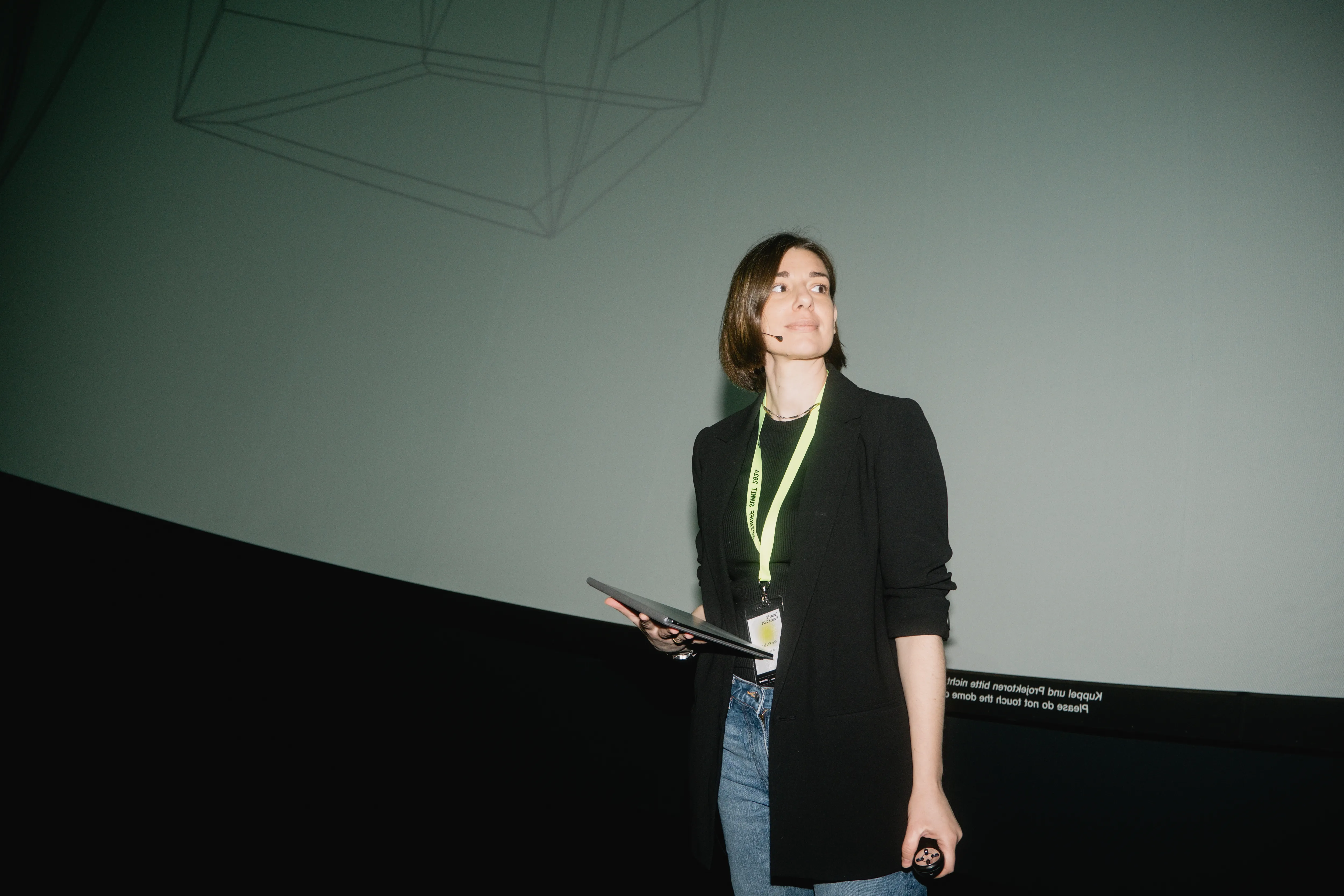 Ana Koller, former Lead Engineer at the largest fusion startup, and now investing in Clean Tech and Energy at First Momentum Ventures, speaks on stage at the Spinoff Summit.