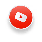 Red circular button with white YouTube play icon in the center, casting a soft shadow.