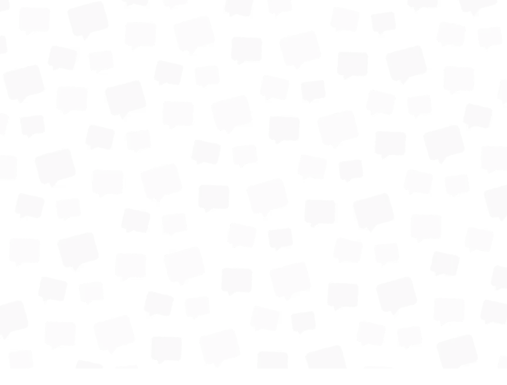 Pattern of variously sized gray speech bubbles on a black background.
