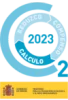 Ilustración de engranaje azul con engranajes internos y símbolo de calculadora para representar cálculo y eficiencia.