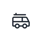 Simple black house icon with rectangular windows and a chimney.