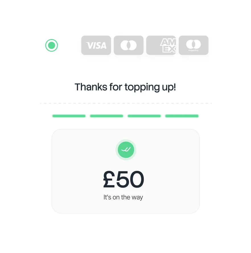 Minimalist icon of a credit card with a chip on a white background.