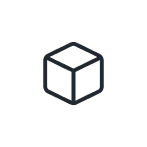 Minimalist black and gray circular abstract shape with dividing lines.