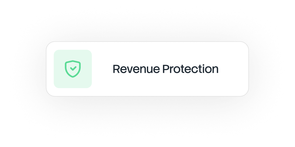 Icon of a shield with a checkmark inside next to the text 'Revenue Protection'.