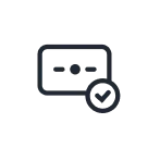 Icon of a white rearview car mirror on a black background.