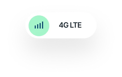 4G LTE signal strength icon with bars in a green circle next to text 4G LTE.