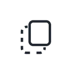 Pixelated black and gray shield icon with a small white square inside.