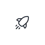 Minimalist computer mouse icon with a left button separated by a vertical line.