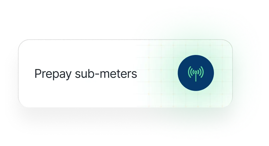 Button labeled 'All Utility Sub-Meters' with a blue icon of a wireless signal next to it.
