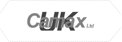 Camax Ltd UK logo with stylized overlapping text in gray tones.