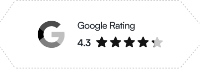 Text 'Google Rating' with a 5.0 score followed by five empty stars.