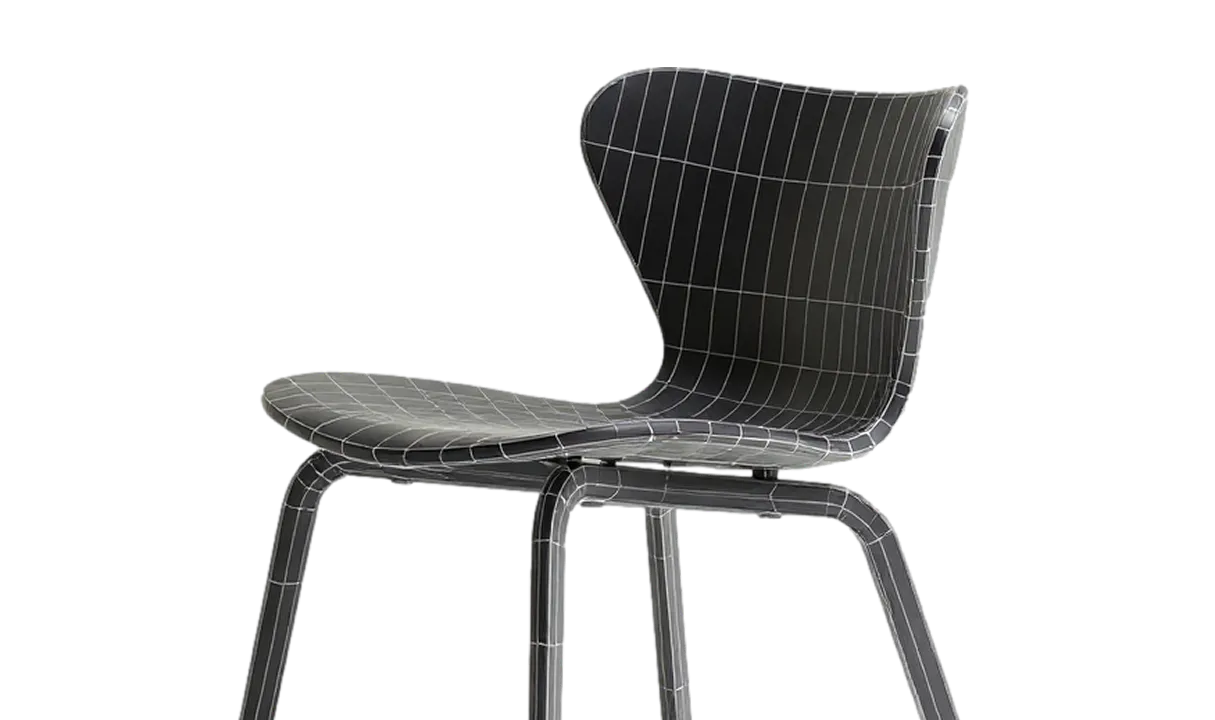 3D Mesh of a chair done by Physicl