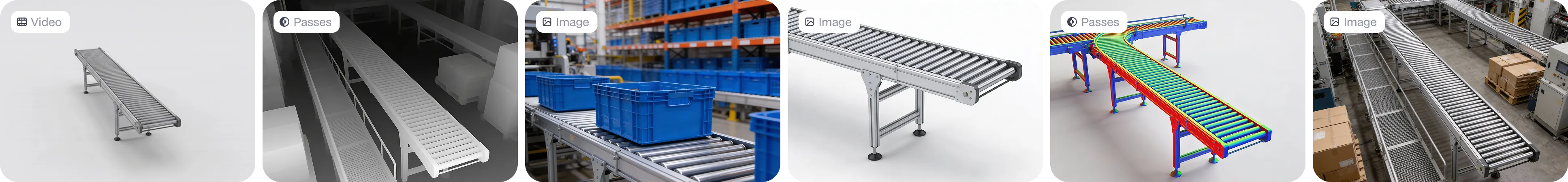 Visuals of a conveyor generated by Physicl AI