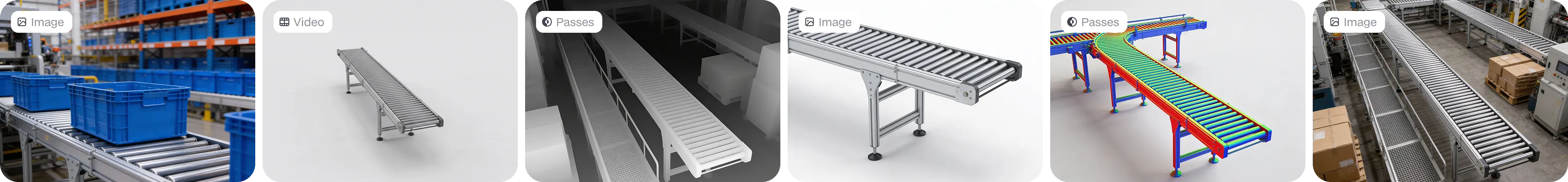 Visuals of a conveyor generated by Physicl AI