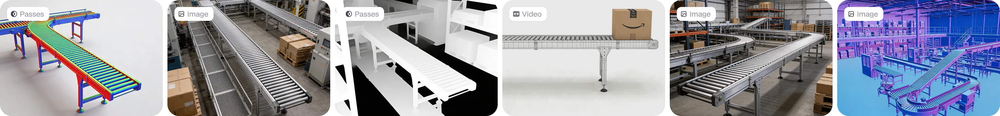 Visuals of a conveyor generated by Physicl AI