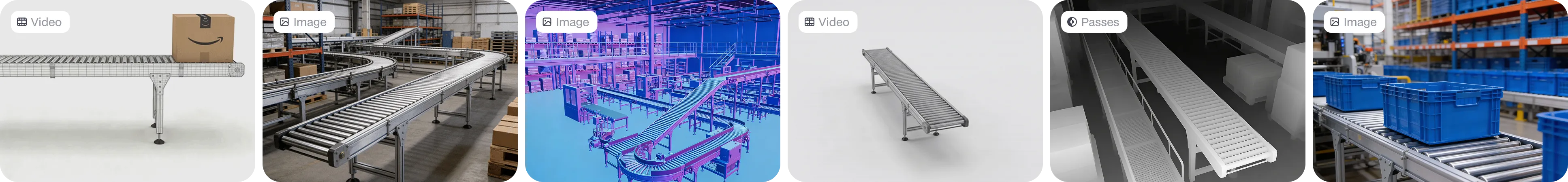 Visuals of a conveyor generated by Physicl AI