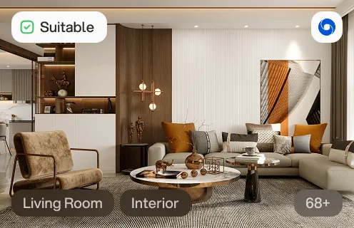 3D scene of a living room created by Physicl AI