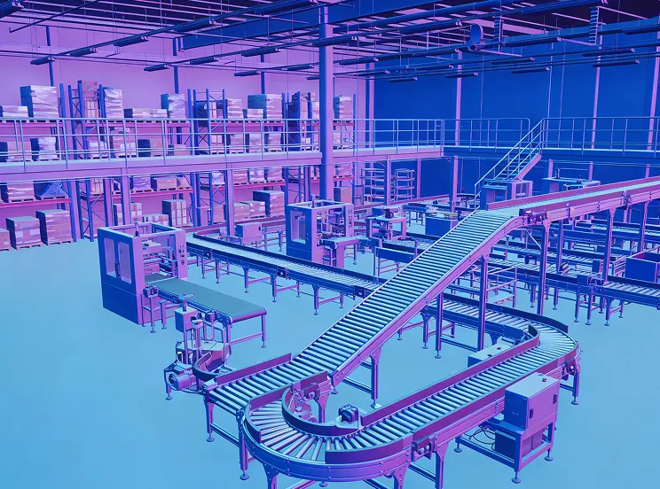 A normal map of a conveyor in a warehouse