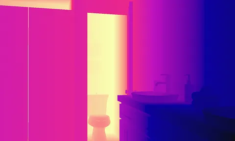 Metric Depth of a bathroom