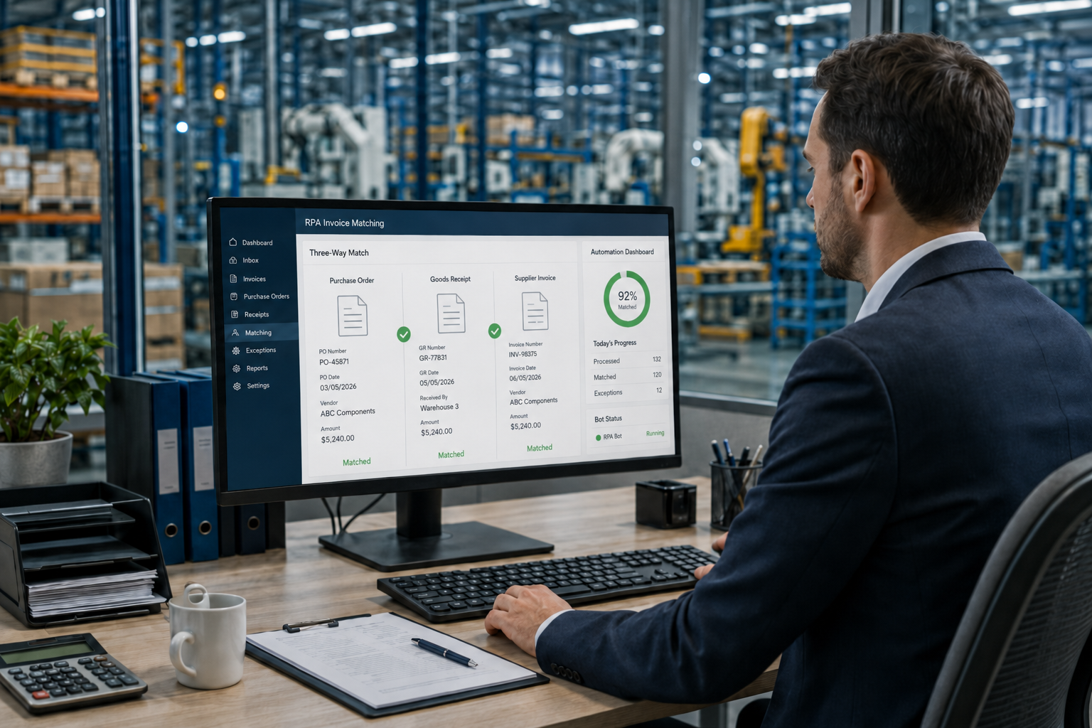 How RPA Bots Handle Supplier Invoice matching in Manufacturing Companies