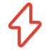 Red and gray lightning bolt icon.