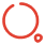 Red circular loading spinner icon with a small gap and a dot.